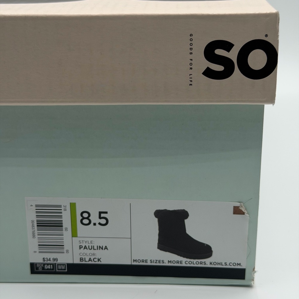 Brand New Women's SO Paulina Black Faux Fur-Lined Winter Boots Size 8.5 - Picture 10 of 15